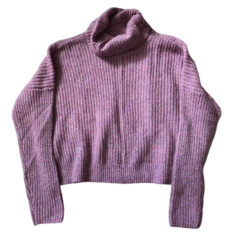 Lucky Brand Purple Ribbed Knit Sweater Women's Size Large